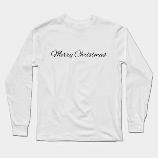 Merry Christmas Font Design Long Sleeve T-Shirt